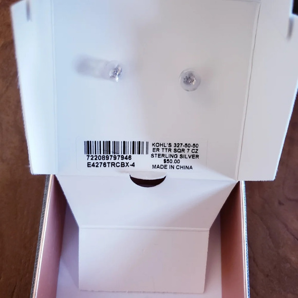 New Primrose 18kt Gold Over Sterling Silver Cubic Zircona Stud Earrings - Picture 5 of 10